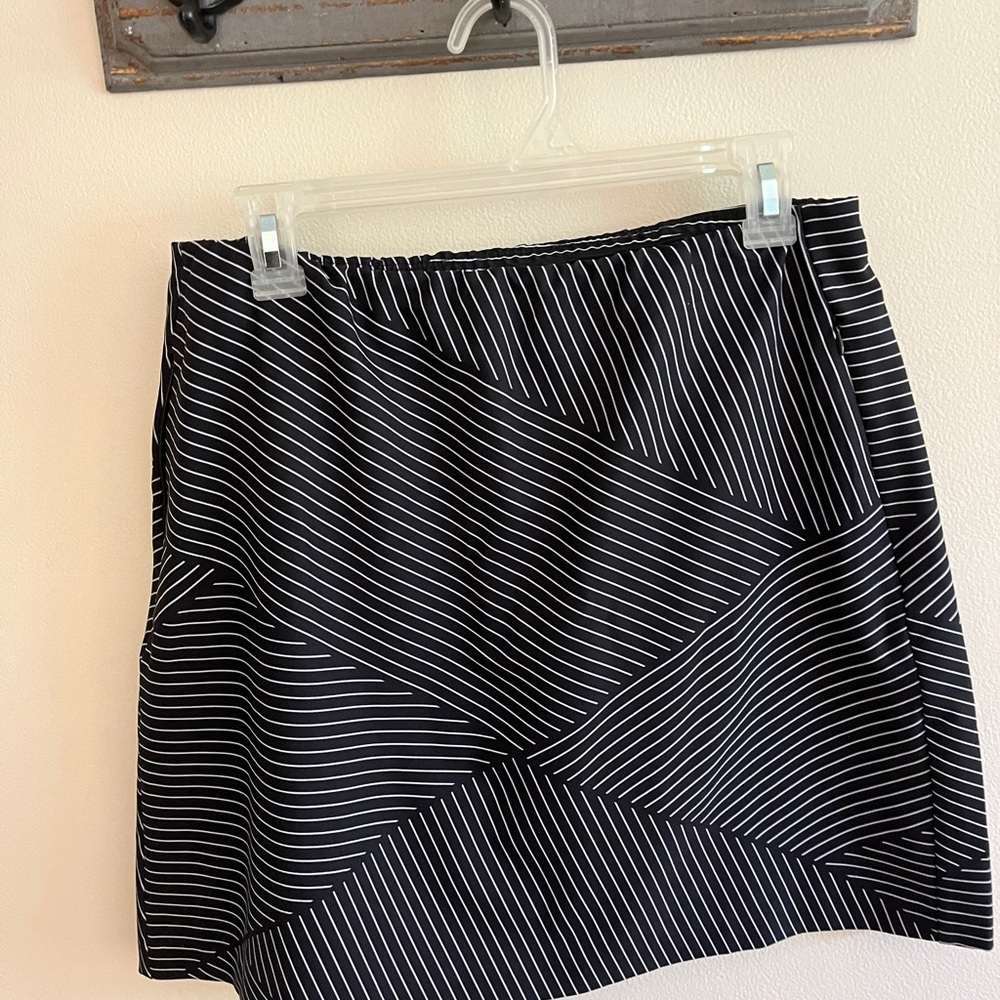 Tail Black and White Asymmetrical Mini Skirt